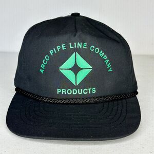 Vintage Arco Pipe Line Company Hat Cap Black Snapback Otto Cap Baseball Thailand